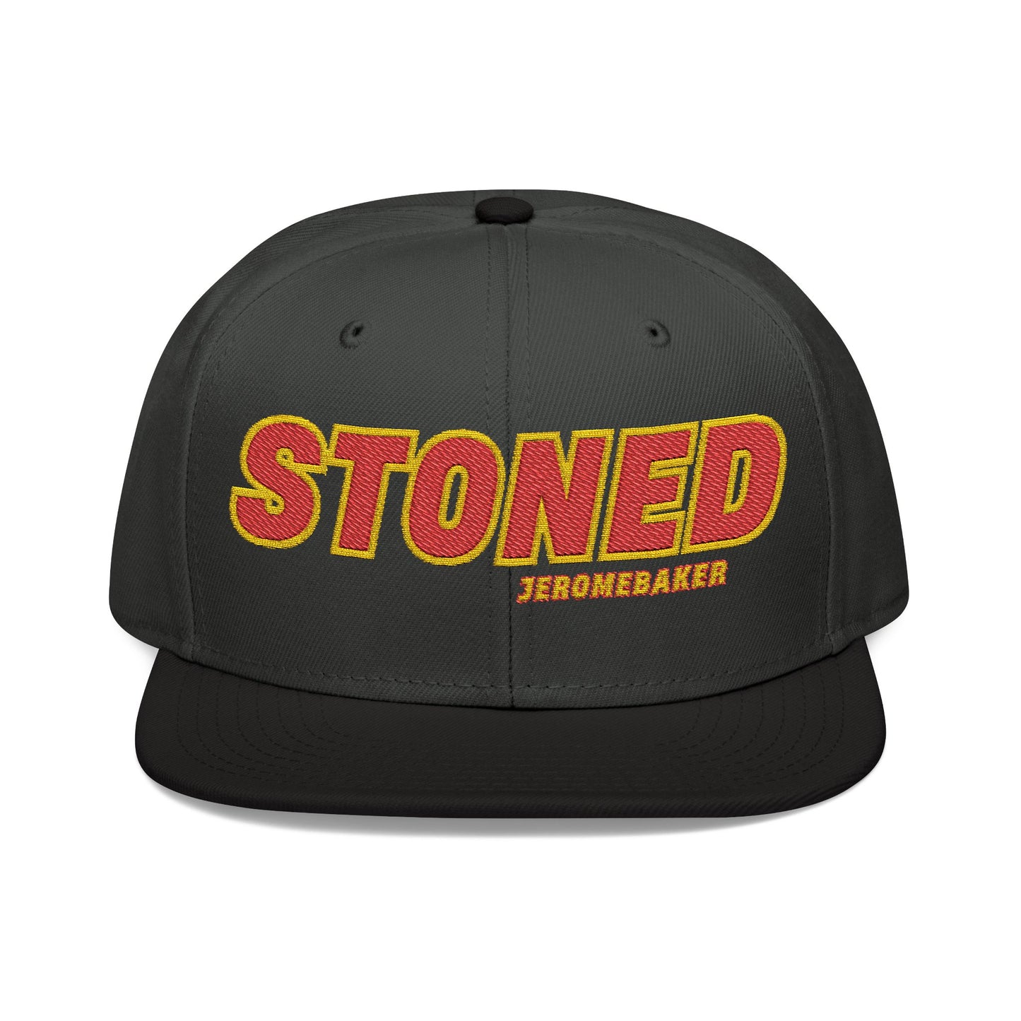 STONED - by jeromebaker  Embroidered Snapback Cap - Trendy Streetwear Hat for Casual Style