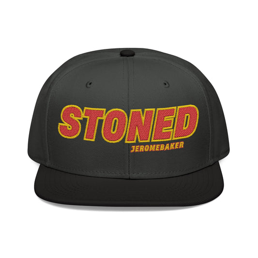 STONED - by jeromebaker  Embroidered Snapback Cap - Trendy Streetwear Hat for Casual Style