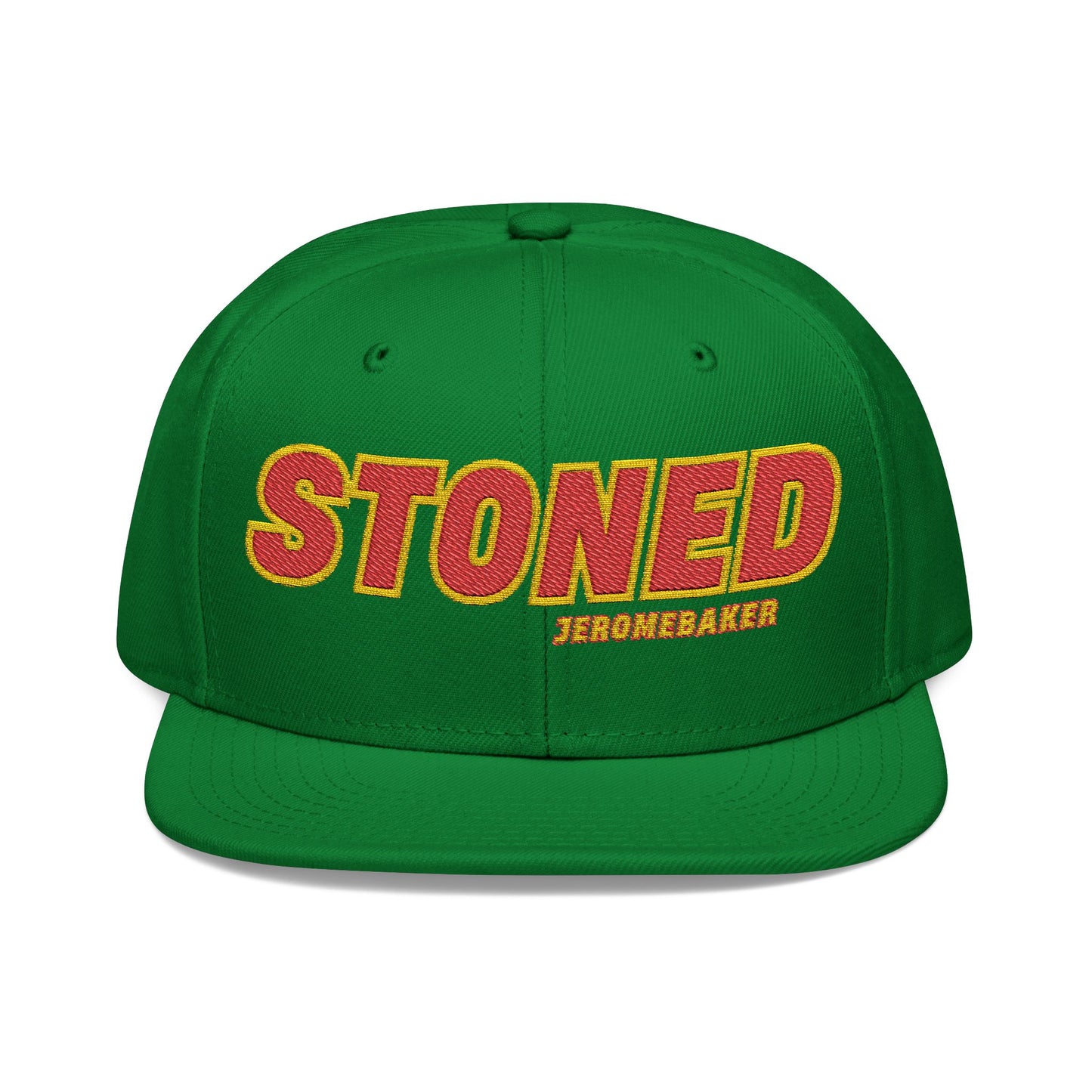STONED - by jeromebaker  Embroidered Snapback Cap - Trendy Streetwear Hat for Casual Style